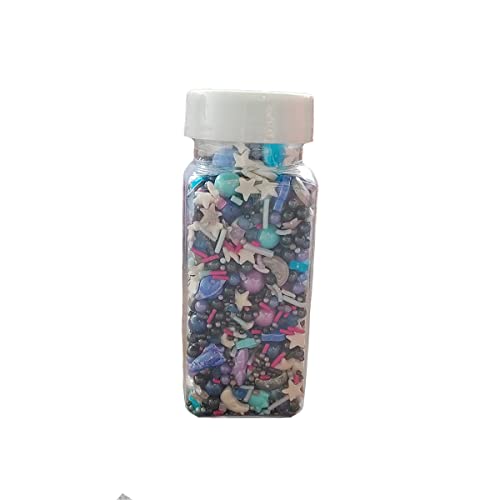 Space Theme Sprinkles Planet Moon Rocket Stars Sugar Sprinkle Baking Cake Cupcake Ice Cream Donut Decoration 3.35 Ounces (3.3 Ounce)