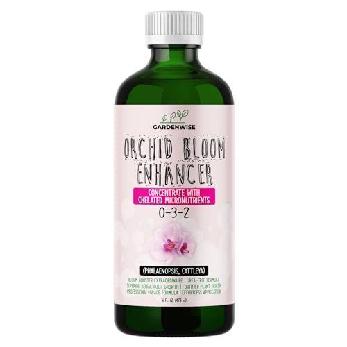 0-3-2 Giant Bloom: Orchid Bloom Enhancer - Orchid Bloom Booster Fertilizer - Orchid Food Concentrate - Chelated Nutrients for Healthy Flower & Reblooms (32 OZ), GW-05030-C-01 (32 Fl Oz)