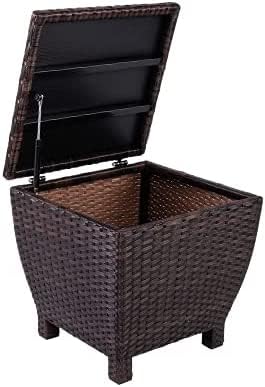 Sundale Brown Wicker Storage Box