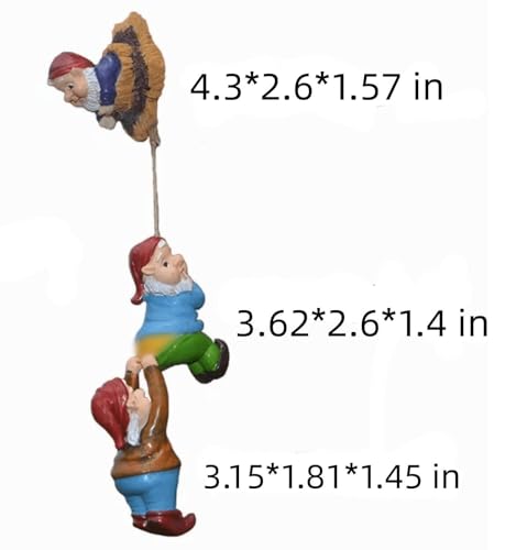 Climbing Rope Gnomes Garden Statue (3 Count)