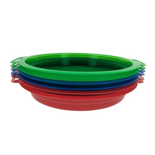 6 piece Set of 8.5" Plastic Sand Sifting Pans in a Mesh Bag