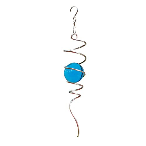 Gazing Ball Spiral Tail with 11inch Tail and 2inch Blue Glass Orb