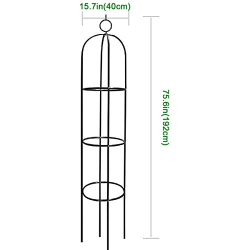 Metal Tower Obelisk Trellis 6.3 Ft Plant Support for Climbing Vines Flowers