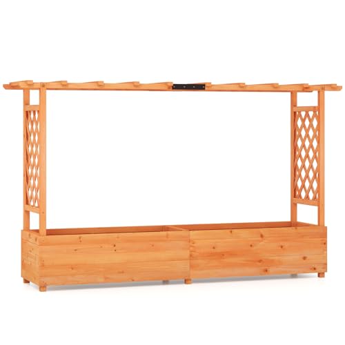 45 Inch Raised Garden Bed with Arch Trellis