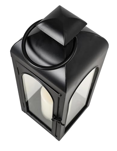 Decorative Outdoor Lantern Candle (Black Lantern Timer / 16 Inch and 16inch)