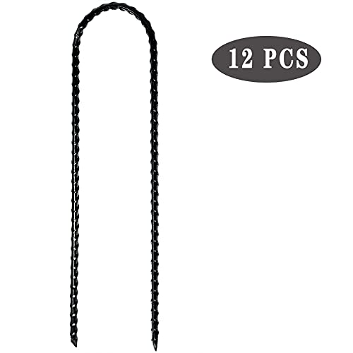10 Inch Coated Rebar Trampoline Wind Stake Set of 12 Metal Anchors (12 Count)