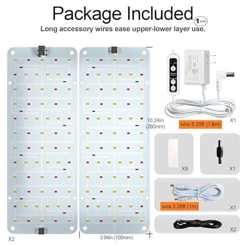 Panel Grow Light for Indoor Plants (Bluish White / 2 Pack)
