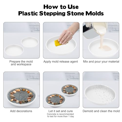 2 Size Round Stepping Stone Molds (6 Count)