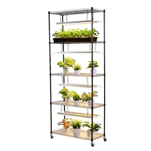 Plant Shelf with Grow Light (3 Mode Automatic Timer / 5-Tier)