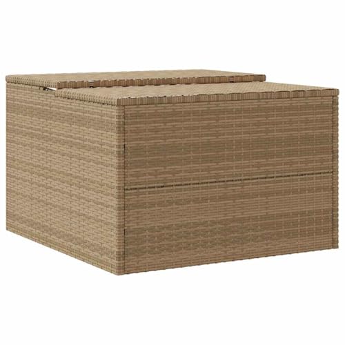 Beige Poly Rattan Robot Mower Garage