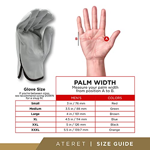 12 Pairs XX Large Heavy Duty Durable Cowhide Leather Work Gloves I Driver Gloves for Truck Driving (12 Count)