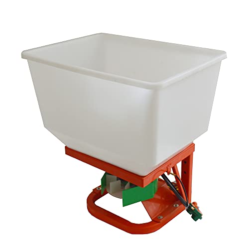 ATV UTV Seed Fertilizer Spreader Broadcast Spreader 265lbs Garden Farmer Tractor Spreader 12V Variable Easy Fix Fertilizer Hopper Dry Material Spreader