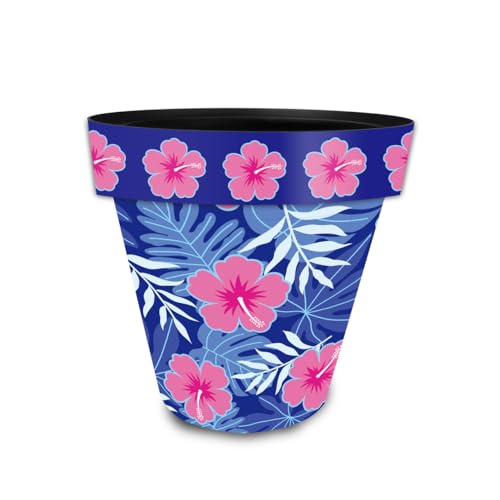 Spring Planter 8.5" x 8.5" x 8.5" Pink and Blue Tropical Small for Spring Planter (Pb Tropical / Small)