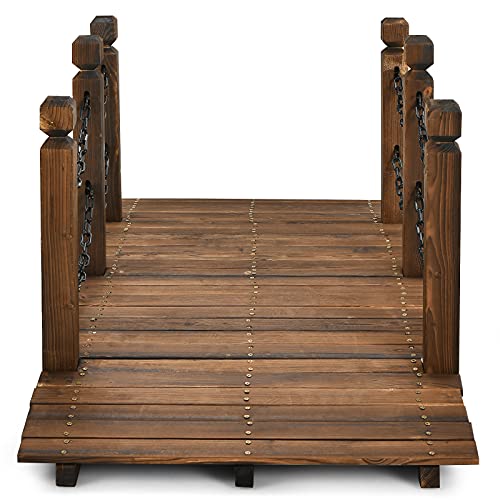 5 FT Wooden Garden Bridge