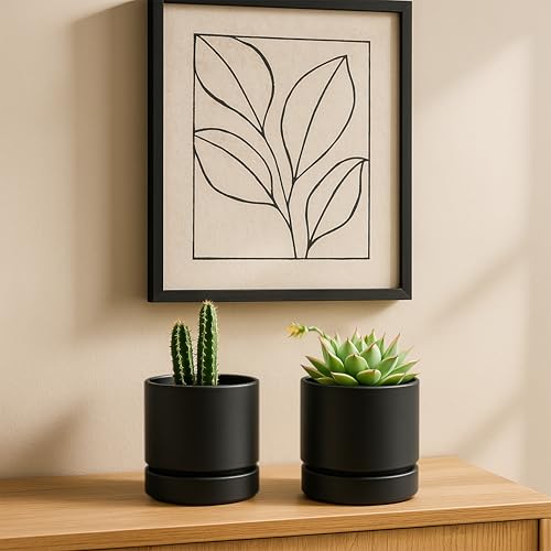 4 Inch Planter Pot with Drainage Hole & Saucer (3 Count)