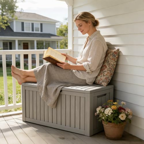 Outdoor Storage Box (Grey / 90 Gallon)