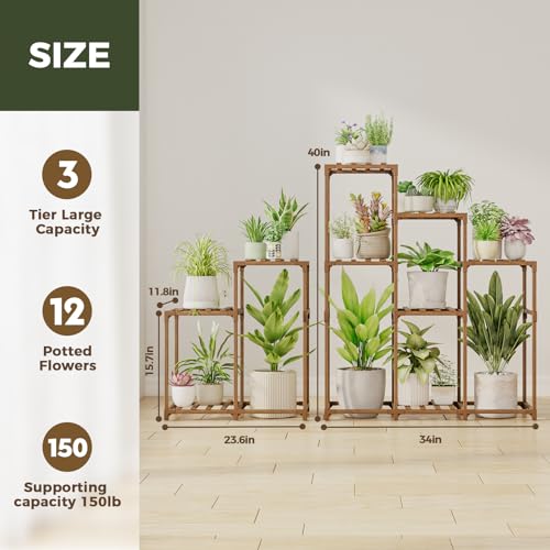 2 Sets Plant Stands Indoor Tall Shelves Outdoor for Multiple