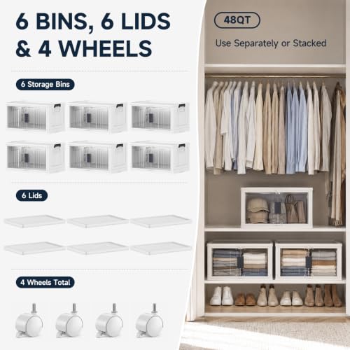 48QT Storage Bins with Lids for Home