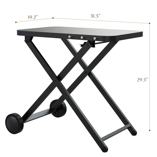 Folding Grill Table with 2 Wheels