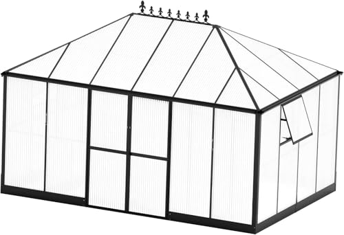 14x9.5x9 FT Polycarbonate Greenhouse for Outdoors