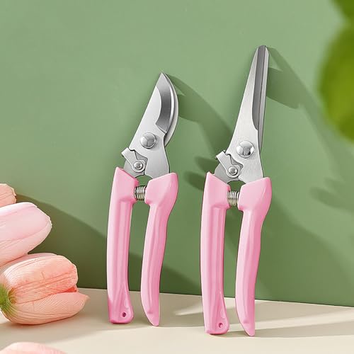 2pcs Garden Flower Shears Pruning Shears 6.9 inches Scissors Lightweight Plant Scissors for Cutting Flowers (2 Count)