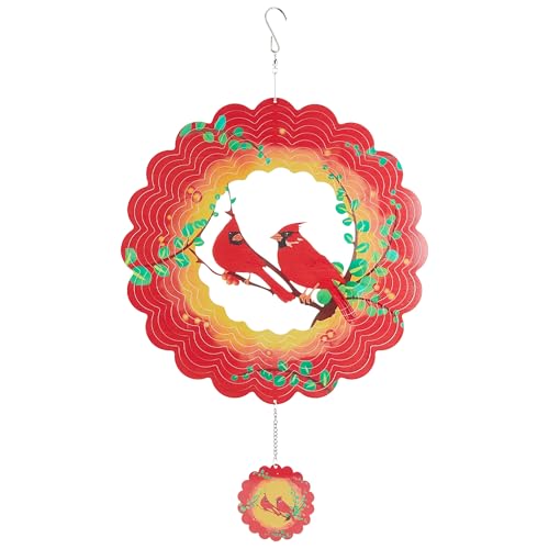 Cardinal Wind Spinners Metal Outdoor Sculpture for Outside Decoration