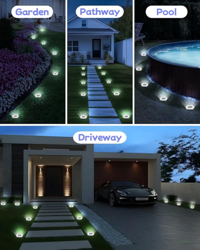 Mini Solar Ground Lights Outdoor 32 Pack Waterproof Upgraded Anti
