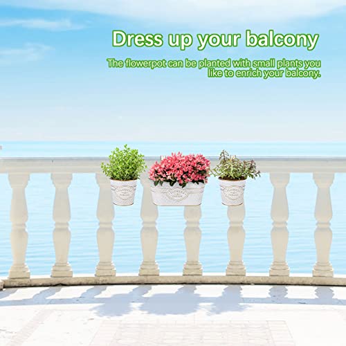 3 Pack Metal Railing Planter Box Outdoor
