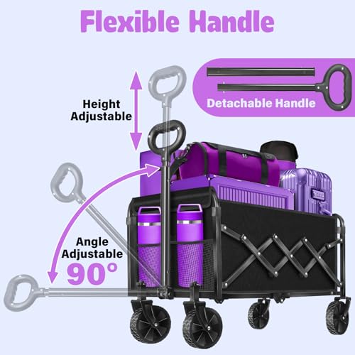 Wagon Cart Foldable (Light Black-360lbs)