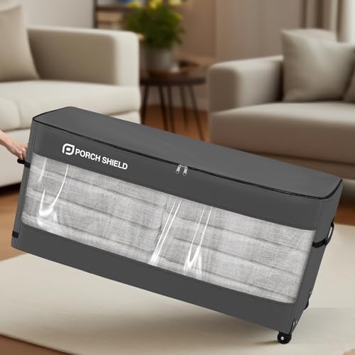 Rolling Cushion Storage Bag with Wheel 62"L x 20"W x 28"H