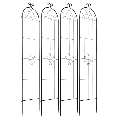 4 Packs Metal Garden Trellis for Climbing Plants Outdoor 87x21in