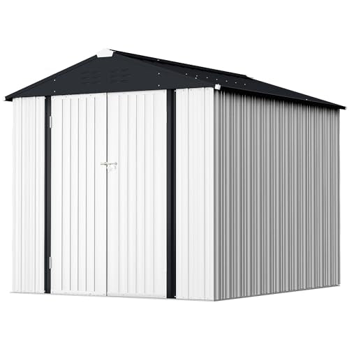 6x4 FT Outdoor Storage Shed (White / 6x4 FT)