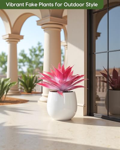 Artificial Agave Plant Set (Red White*2 / 28 Inches)