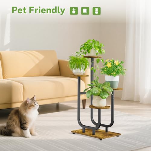 Plant Stand Indoor with Wooden Trays