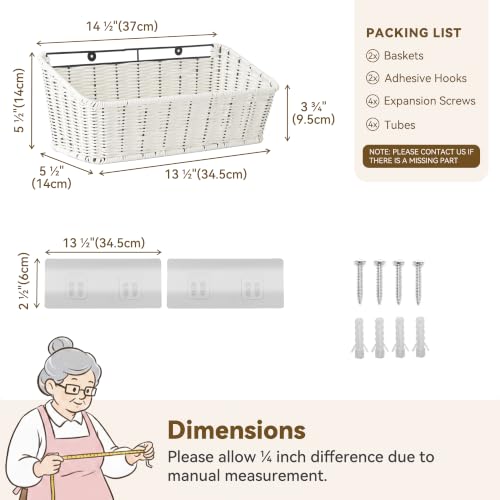 Wicker Hanging Basket (2 Count)