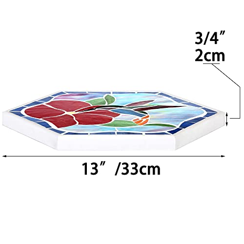 MSS003 Tiffany Style Stained Glass Mosaic Decorative Stepping Stone for Garden Decor