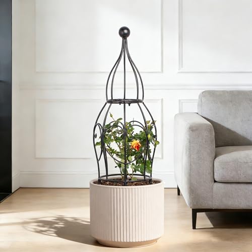 26” Metal Garden Obelisk Trellis Sturdy Support for Climbing Plants (26" x 7")