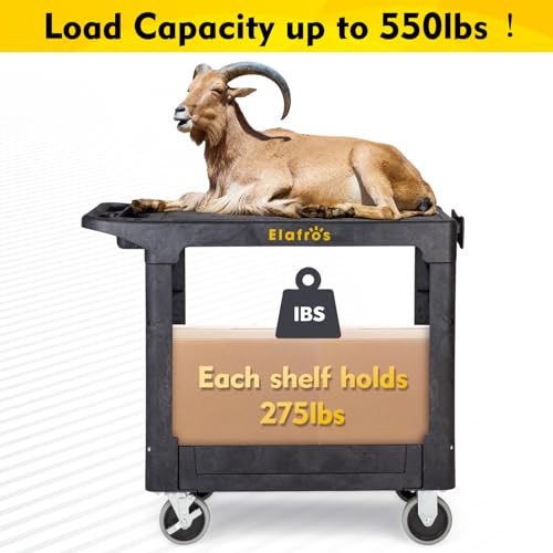 Heavy Duty Plastic Flat Top Utility Work Cart