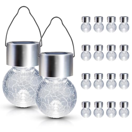 Solar Lights Outdoor Garden Decor Hanging Lantern for Outside 16Pc (16 Count)