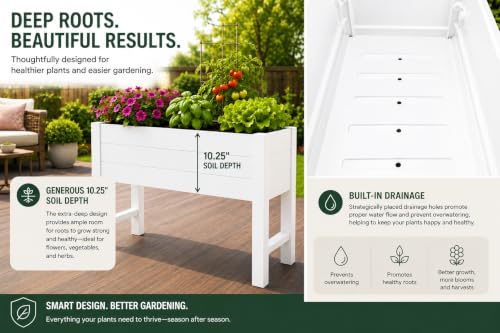 Products 26021 Outdoor Elevated Garden Bed for Growing Edible Plants and Flowers