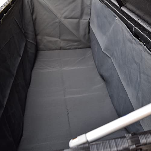 Dark Black Indoor and Outdoor Balcony Patio Deck Porch Pool 113 Gallon Wicker Storage Box Trunk Bin with Metal Frame