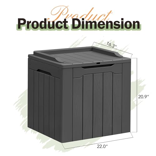 31 Gallon Resin Deck Box All Weather Outdoor Storage Boxes for Patio Furniture Set (Gray / 31 Gallon)
