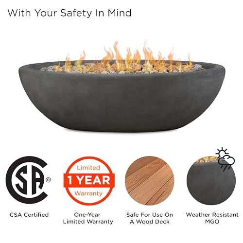 Riverside 58" Oval Propane Fire Pit Bowl
