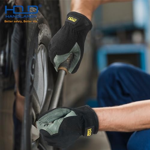 HLDD Men Leather Gardening Gloves