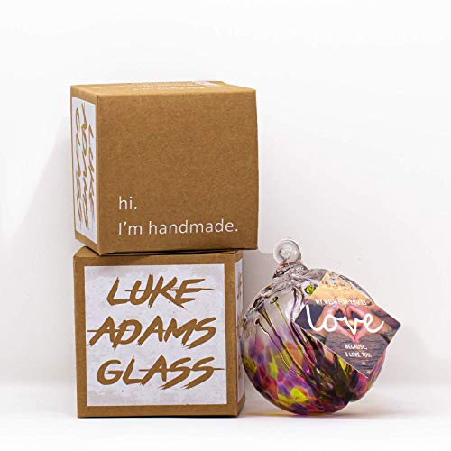 Luke Adams Handmade Glass Gazing Balls for Garden (Large / Pink Violet Lime)