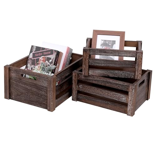 Set of 3 Nesting Wooden Crates (3 Count)
