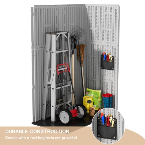 Outdoor Vertical Storage Shed (Gray)