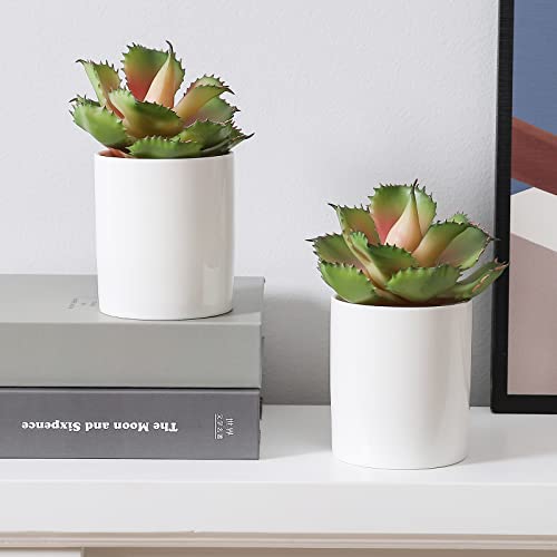 Artificial Succulent Plant 7.08 Inch Faux Succulents Agave potatorum Flower Arrangement Craft Wall DIY Materials (2 Count)