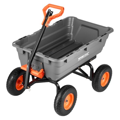10 Cu.Ft 1200LBS Poly Garden Cart Dump Wagon (Grey01)