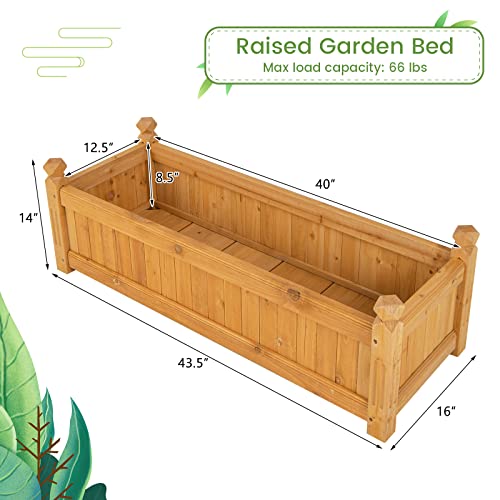 Wooden Raised Garden Bed with Drainage Holes
